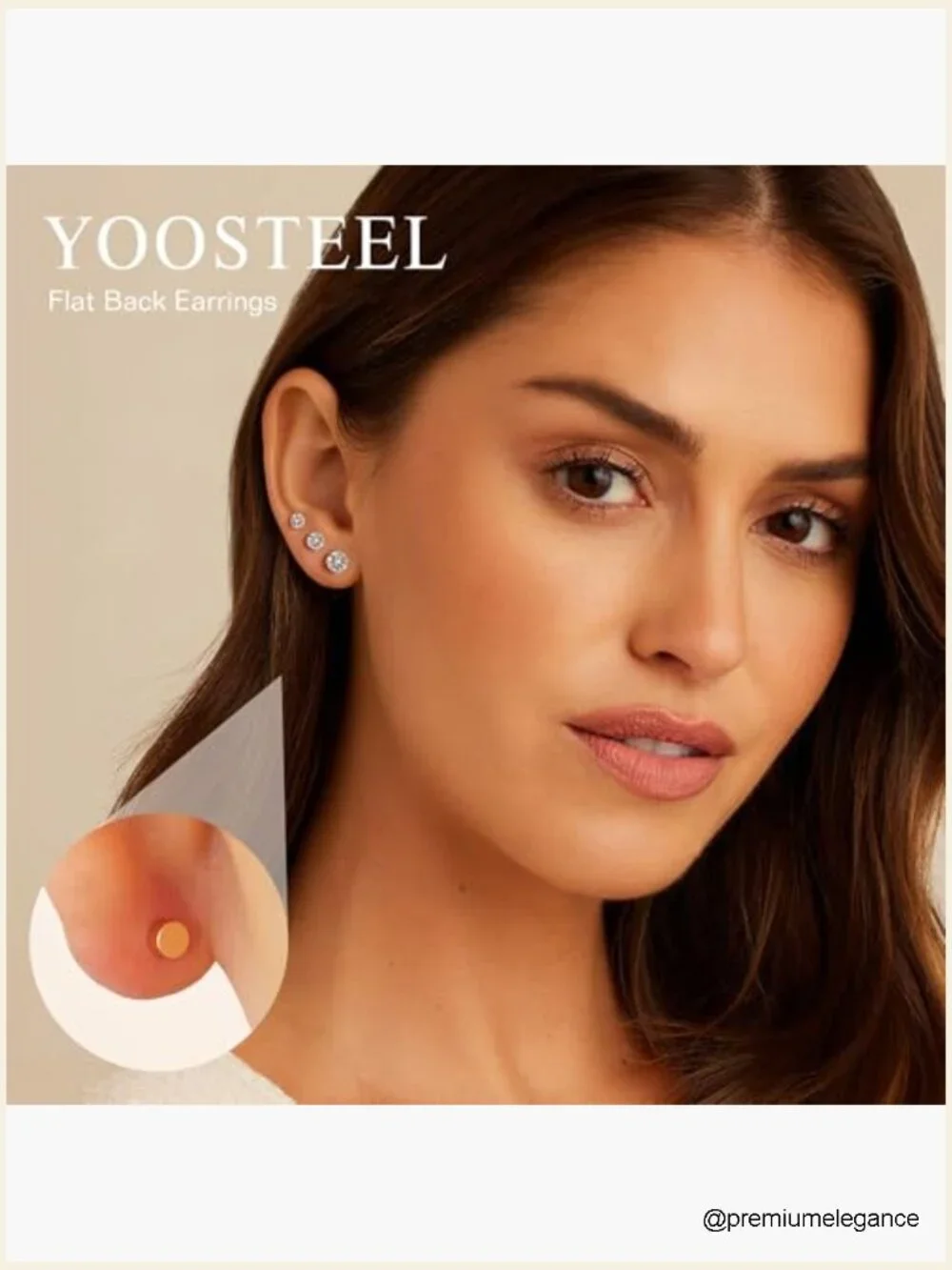 6 Pairs Hypoallergenic Silver Flat Back Earrings Stud Cartilage Cubic Zirconia